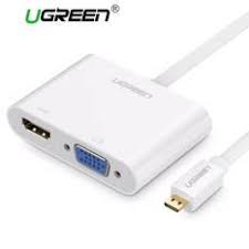 Ugreen micro HDMI to HDMI+VGA Adapter With 3.5mm audio port 10cm white MM115 (30354) GK